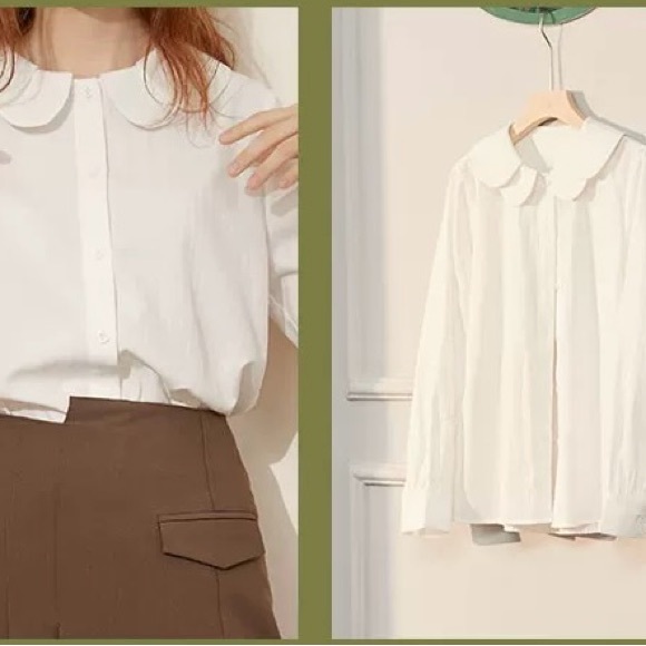 WHITE SHIRT WITH PETAL COLLAR - Picture 4 of 6